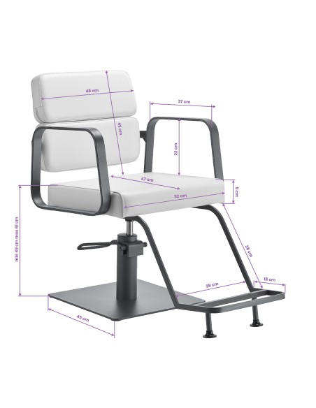 Poltrona da parrucchiere Gabbiano Porto grigio bianco