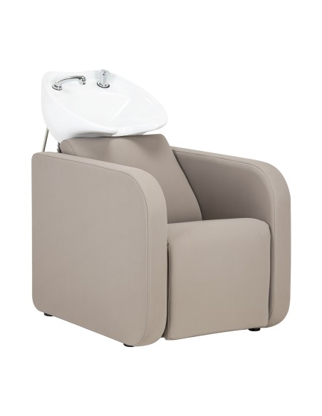 Gabbiano Sylvia lavabo da barbiere con poggiapiedi elettrico beige 