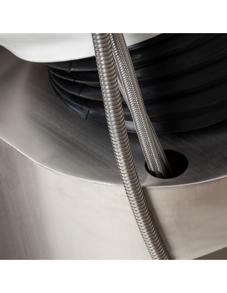 Gabbiano Sylvia lavabo da barbiere con poggiapiedi elettrico beige 