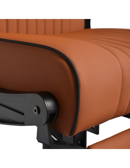 Gabbiano Poltrona da barbiere Levi marrone con telaio nero senza cuciture sul retro