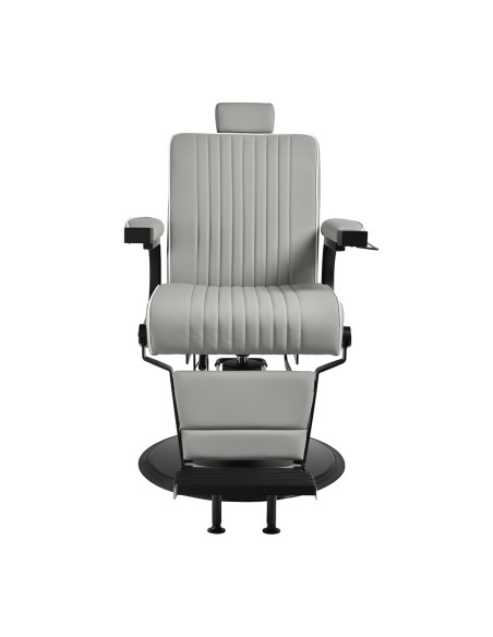 Gabbiano Poltrona da barbiere Levi grigia con telaio nero senza cuciture sul retro
