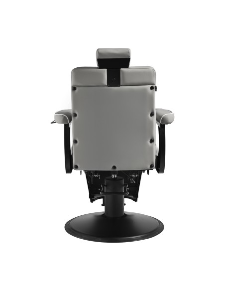 Gabbiano Poltrona da barbiere Levi grigia con telaio nero senza cuciture sul retro