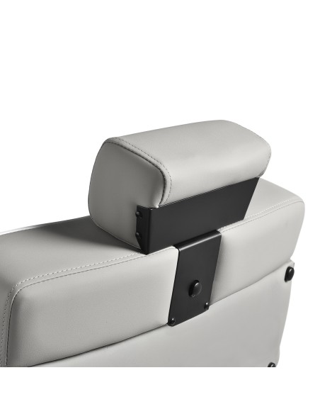 Gabbiano Poltrona da barbiere Levi grigia con telaio nero senza cuciture sul retro