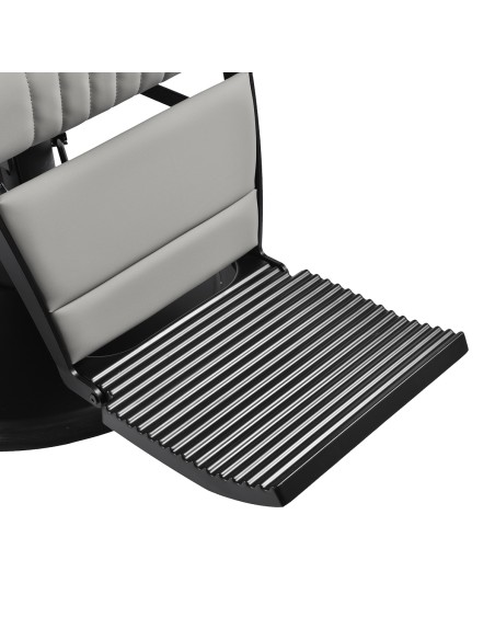 Gabbiano Poltrona da barbiere Levi grigia con telaio nero senza cuciture sul retro