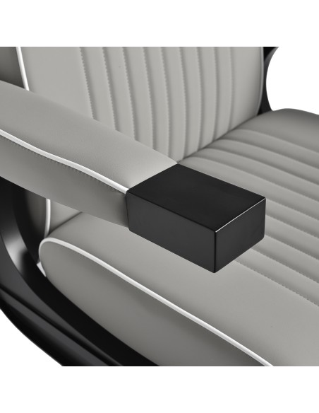 Gabbiano Poltrona da barbiere Levi grigia con telaio nero senza cuciture sul retro