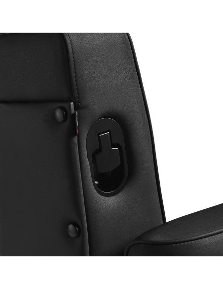 Gabbiano Poltrona da barbiere Levi nera con telaio nero senza cuciture sul retro