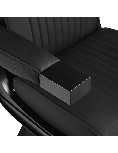 Gabbiano Poltrona da barbiere Levi nera con telaio nero senza cuciture sul retro