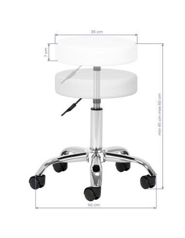 Sgabello cosmetico AM-310 bianco v