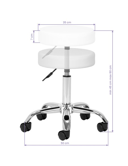 Sgabello cosmetico AM-310 bianco v