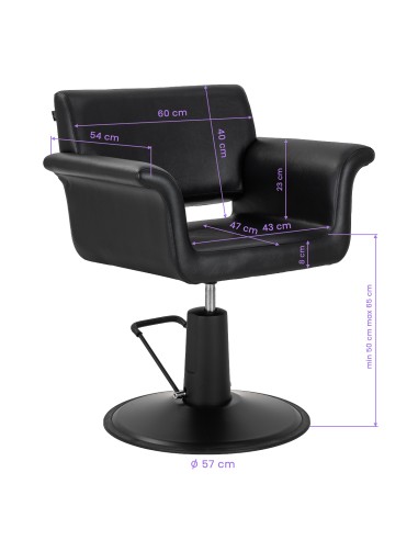 Gabbiano poltrona da parrucchiere Lucca Nero