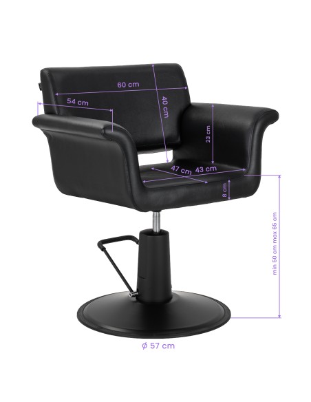 Gabbiano poltrona da parrucchiere Lucca Nero