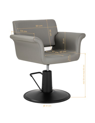 Gabbiano poltrona da parrucchiere Lucca Grigio
