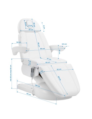 Poltrona cosmetica elettrica Azzurro Lux 4m...