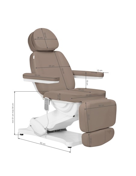 Sedia estetica elettrica SILLON CLASSIC 3 motori modern brown