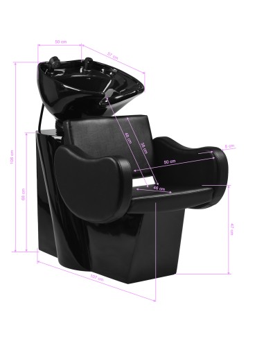 Gabbiano lavabo da parrucchiere C099 Nero