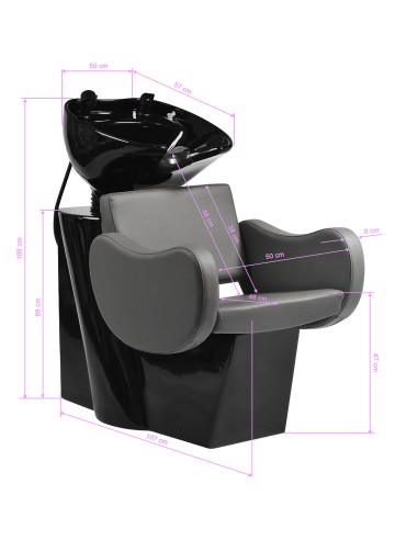 Gabbiano lavabo da parrucchiere C099 Grigio