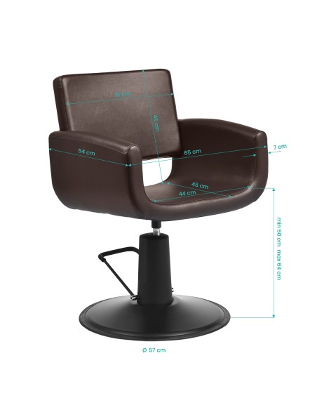 Gabbiano poltrona da parrucchiere Mataro Marrone