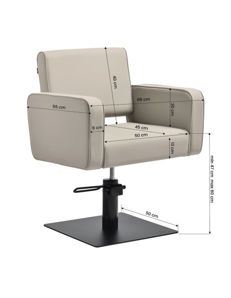 Gabbiano poltrona da parrucchiere Bilbao Grigio beige