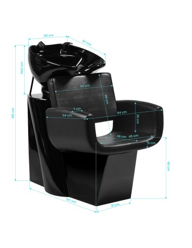 Gabbiano lavabo da parrucchiere Mataro Nero