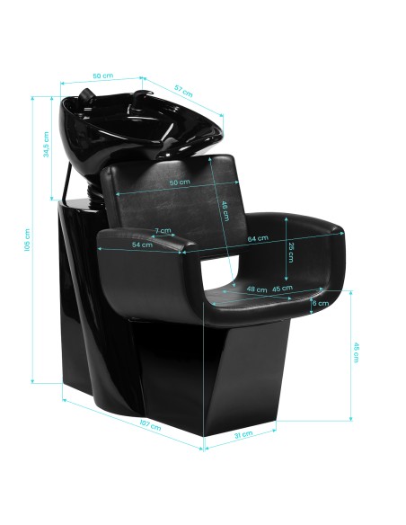 Gabbiano lavabo da parrucchiere Mataro Nero