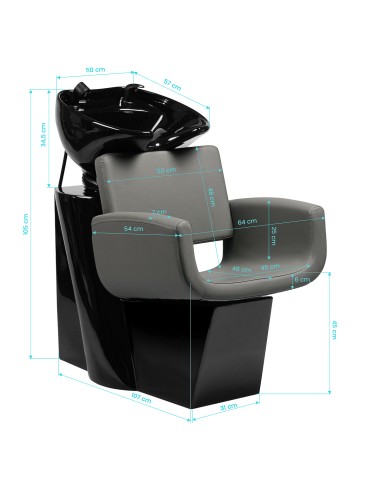 Gabbiano lavabo da parrucchiere Mataro Grigio