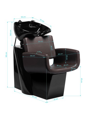 Gabbiano lavabo da parrucchiere Mataro Marrone