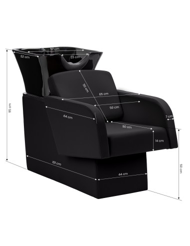 Gabbiano lavabo da parrucchiere Elda Nero