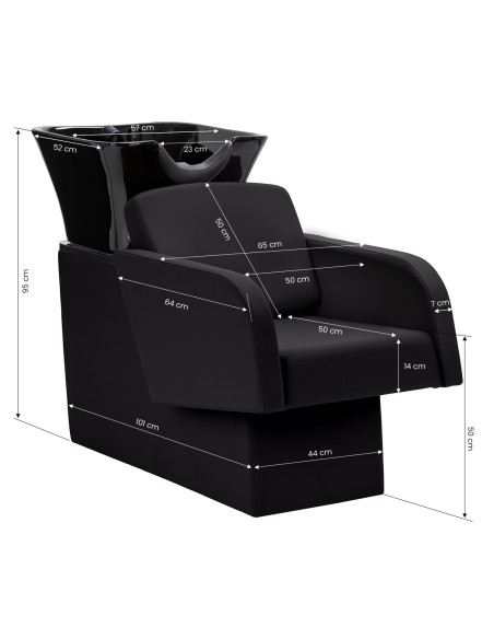 Gabbiano lavabo da parrucchiere Elda Nero