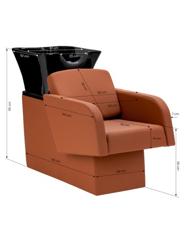 Gabbiano lavabo da parrucchiere Elda Marrone