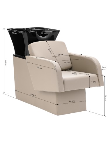 Gabbiano lavabo da parrucchiere Elda Grigio beige