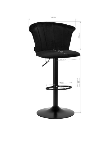 4Rico Bar Hocker QS-B801 velluto nero