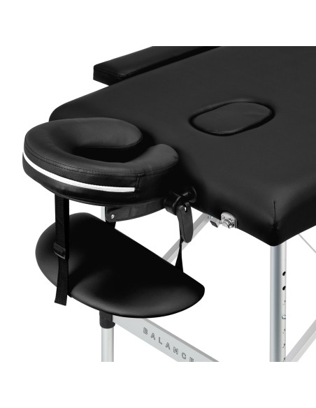 Balance Lettino da massaggio pieghevole in alluminio 2 segmenti nero