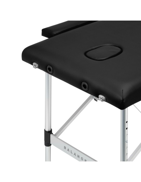 Balance Lettino da massaggio pieghevole in alluminio 2 segmenti nero