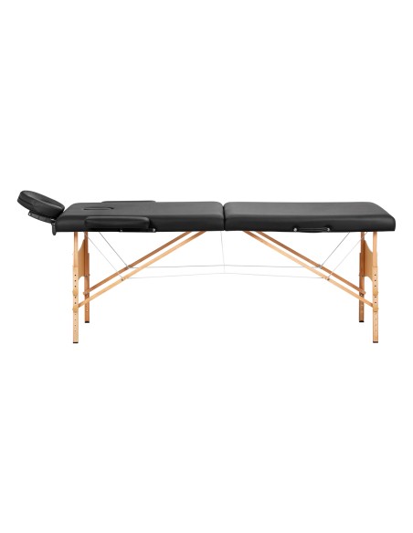 Balance Lettino da massaggio pieghevole in legno 2 segmenti nero