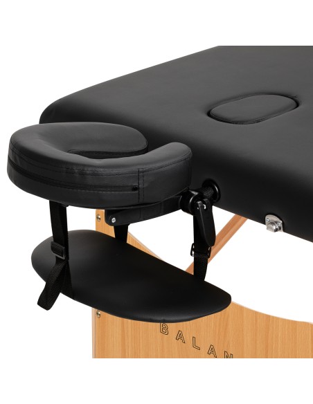 Balance Lettino da massaggio pieghevole in legno 2 segmenti nero