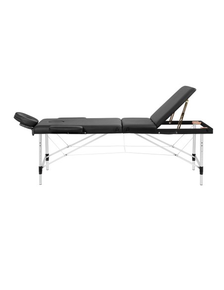 Balance Lettino da massaggio pieghevole in alluminio 3 segmenti nero