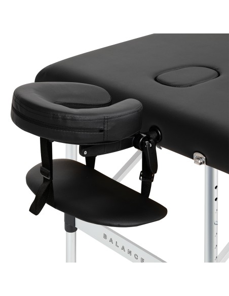Balance Lettino da massaggio pieghevole in alluminio 3 segmenti nero