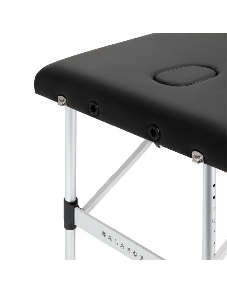 Balance Lettino da massaggio pieghevole in alluminio 3 segmenti nero