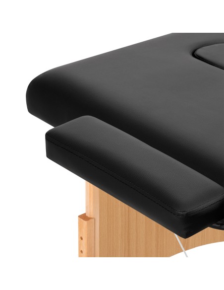 Balance Lettino da massaggio pieghevole in legno 3 segmenti nero