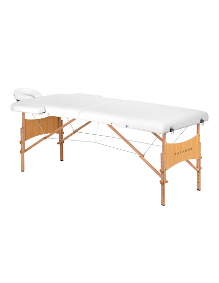 Balance Lettino da massaggio pieghevole in legno 2 segmenti 190x70 bianco