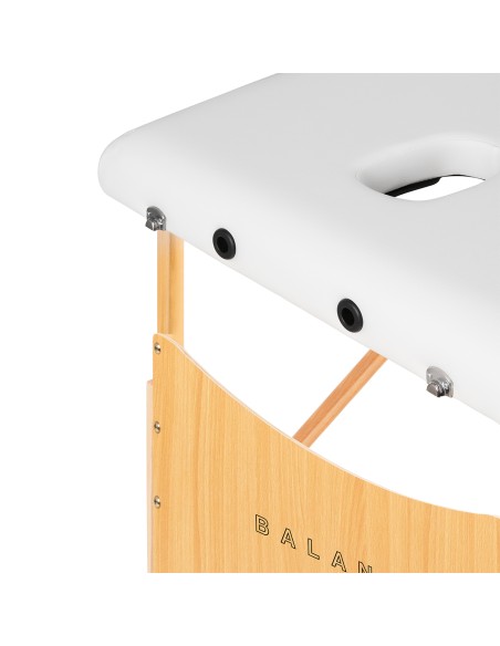 Balance Lettino da massaggio pieghevole in legno 2 segmenti 190x70 bianco