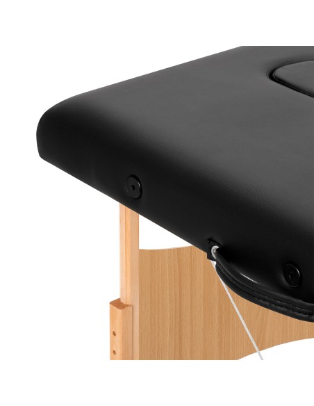 Balance Lettino da massaggio pieghevole in legno 3 segmenti 190x70 nero