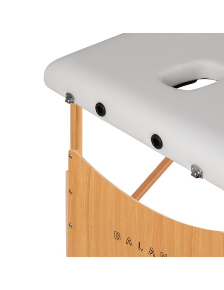 Balance Lettino da massaggio pieghevole in legno 3 segmenti 190x70 bianco