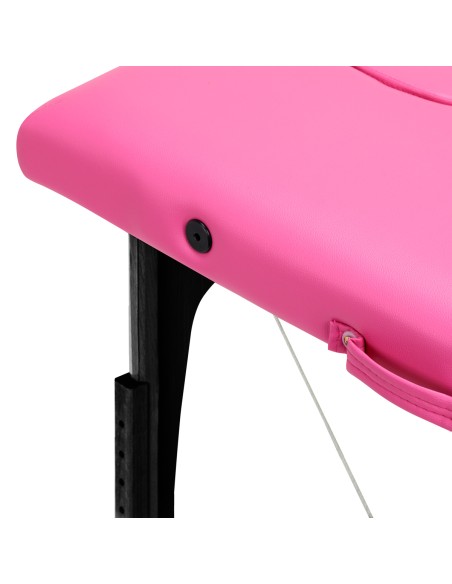 Balance Lettino da massaggio pieghevole in legno 2 segmenti rosa e nero