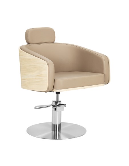 Gabbiano poltrona da parrucchiere Wratislavia beige base cromata