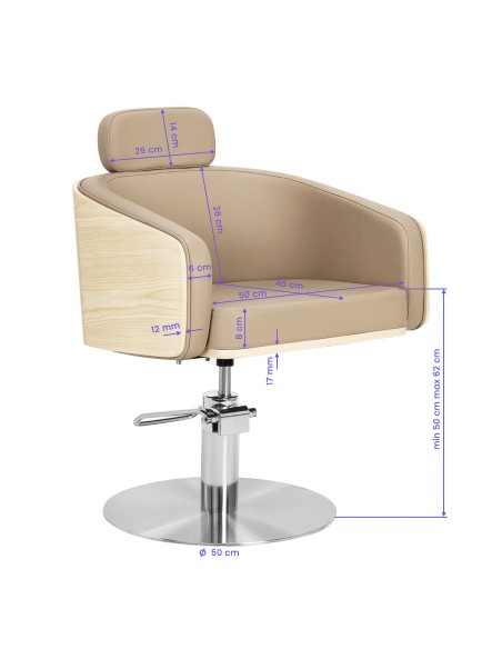 Gabbiano poltrona da parrucchiere Wratislavia beige base cromata