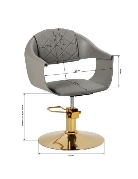 Poltrona da parrucchiere Hair System Halo grigia