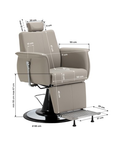 Gabbiano Poltrona da barbiere Athena Grigio