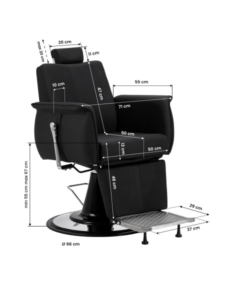 Gabbiano Poltrona da barbiere Athena Nera