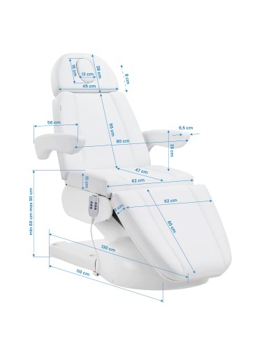 Poltrona cosmetica elettrica Azzurro Lux 3m bianca